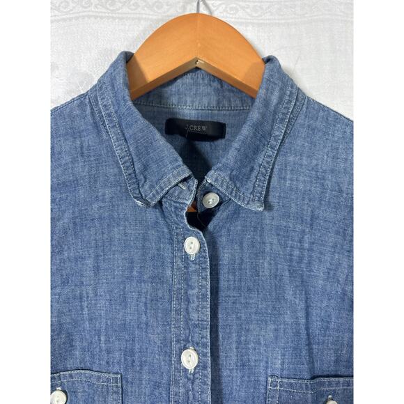 J Crew Denim Button Up 14 Blue Jean Cotton Long Sleeve Western - Picture 5 of 7